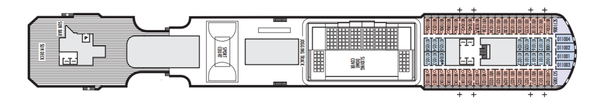 Deck 11 - Sun Deck plan